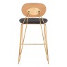 Georges Counter Stool Gray & Gold - Back