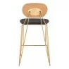 Georges Counter Stool Gray & Gold - Back - Georges Counter Stool Gray & Gold - Back