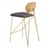 Georges Counter Stool Gray & Gold - Back Left - Georges Counter Stool Gray & Gold - Back Left