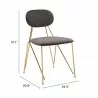 Georges Dining Chair in Gray & Gold-seat dimension - Georges Dining Chair in Gray & Gold-seat dimension