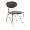 Georges Dining Chair in Gray & Gold-front view 1 - Georges Dining Chair in Gray & Gold-front view 1