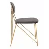 Georges Dining Chair in Gray & Gold-side view 1 - Georges Dining Chair in Gray & Gold-side view 1