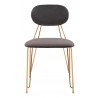 Georges Dining Chair in Gray & Gold-front view 2