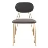 Georges Dining Chair in Gray & Gold-front view 2 - Georges Dining Chair in Gray & Gold-front view 2