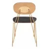 Georges Dining Chair in Gray & Gold-back view 1 - Georges Dining Chair in Gray & Gold-back view 1