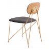 Georges Dining Chair in Gray & Gold-side view 2