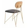 Georges Dining Chair in Gray & Gold-side view 2 - Georges Dining Chair in Gray & Gold-side view 2