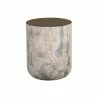 Sunpan Diaz End Table in Marble-Look Antique Brass - Front Angle - Sunpan Diaz End Table in Marble-Look Antique Brass - Front Angle