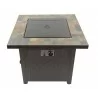 AZ Patio Heaters Square Slate Fire Pit - Front Angle - AZ Patio Heaters Square Slate Fire Pit - Front Angle