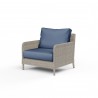 Manhattan Club Chair in Spectrum Indigo w/ Self Welt - Front Side Angle