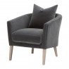 Essentials For Living  Gordon Club Chair in Dark Dove Velvet - Angled