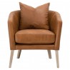  Essentials For Living Gordon Club Chair in Whiskey Brown Top Grain Leather - Front