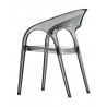 Polypropylene Shell With Aluminum Legs Side Chair - GOSSIP - Smoke Gray - Side