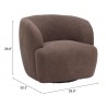 Govan Swivel Chair in Brown-seat dimension
