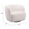 Govan Swivel Chair in Ivory- seat dimension