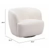 Govan Swivel Chair in Ivory- seat dimension - Govan Swivel Chair in Ivory- seat dimension