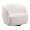 Govan Swivel Chair in Ivory- side view 1