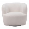 Govan Swivel Chair in Ivory-front view 1