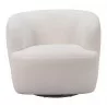 Govan Swivel Chair in Ivory-front view 1 - Govan Swivel Chair in Ivory-front view 1