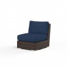 Montecito Armless Club Chair in Spectrum Indigo w/ Self Welt - Front Side Angle