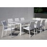 Bellini Home and Garden Versailles 9pc Dining Set with Mesh Sling in White finish