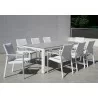 Bellini Home and Garden Versailles 9pc Dining Set with Mesh Sling in White finish - Bellini Home and Garden Versailles 9pc Dining Set with Mesh Sling in White finish
