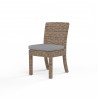 Havana Armless Dining Chair in Canvas Granite w/ Self Welt - Front Side Angle