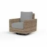 Havana Swivel Club Rocker in Canvas Granite w/ Self Welt - Front Side Angle - Havana Swivel Club Rocker in Canvas Granite w/ Self Welt - Front Side Angle
