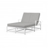 Bristol Double Chaise in Canvas Granite w/ Self Welt - Front Side Angle