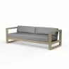 Coastal Teak Sofa in Canvas Granite, No Welt - Front Side Angle - Coastal Teak Sofa in Canvas Granite, No Welt - Front Side Angle