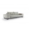 Grand D.E.L. Sofa in Mixed Dance Natural Fabric and Black Wood Legs - Angled