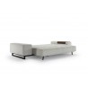 Grand D.E.L. Sofa in Mixed Dance Natural Fabric and Black Wood Legs - Fully Folded