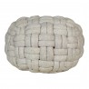 Moe's Home Collection Bronya Pouf in Pebble Grey - Front Angle