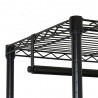 Garment Rack with Adjustable Shelves with Hooks - Black - Top Edge Close-Up