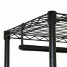 Garment Rack with Adjustable Shelves with Hooks - Black - Top Edge Close-Up - Garment Rack with Adjustable Shelves with Hooks - Black - Top Edge Close-Up