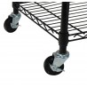 Garment Rack with Adjustable Shelves with Hooks - Black - Wheel Close-Up