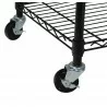 Garment Rack with Adjustable Shelves with Hooks - Black - Wheel Close-Up - Garment Rack with Adjustable Shelves with Hooks - Black - Wheel Close-Up