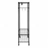Garment Rack with Adjustable Shelves with Hooks - Black - Side - Garment Rack with Adjustable Shelves with Hooks - Black - Side