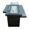 AZ Patio Heaters Two Tiered Firepit in Black Mocha - Covered - Side Angle - AZ Patio Heaters Two Tiered Firepit in Black Mocha - Covered - Side Angle