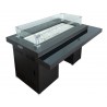 AZ Patio Heaters Two Tiered Firepit in Black Mocha - Covered - Front Side Angle