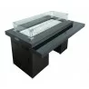 AZ Patio Heaters Two Tiered Firepit in Black Mocha - Covered - Front Side Angle - AZ Patio Heaters Two Tiered Firepit in Black Mocha - Covered - Front Side Angle