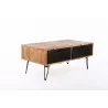 Crawford and Burke Ophelia Reclaimed Wood 42" Foldable Coffee Table with Wire Mesh Drawers, Side Angle - Crawford and Burke Ophelia Reclaimed Wood 42" Foldable Coffee Table with Wire Mesh Drawers, Side Angle