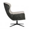 Sunpan Weller Swivel Lounge Chair Nono Cream / Nono Dark Green - Side Angle