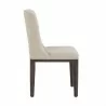 Sunpan Elisa Dining Chair in Grey Oak - Dazzle Cream - Side Angle - Sunpan Elisa Dining Chair in Grey Oak - Dazzle Cream - Side Angle