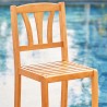 Vifah Kapalua Honey Nautical Eucalyptus Wooden Outdoor Bar Chair, Side Angle