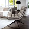 Sunpan Keller Swivel Lounge Chair Missouri Stone Leather - Lifestyle
