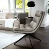 Sunpan Keller Swivel Lounge Chair Missouri Stone Leather - Lifestyle - Sunpan Keller Swivel Lounge Chair Missouri Stone Leather - Lifestyle