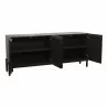 Moe's Home Collection Misaki Oak Sideboard in Black - Front Side Opened Angle - Moe's Home Collection Misaki Oak Sideboard in Black - Front Side Opened Angle