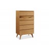 Greenington Azara Five Drawer High Chest Caramelized - Front Side Angle 2