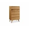 Greenington Azara Five Drawer High Chest, Caramelized - Front Side Angle 2 - Greenington Azara Five Drawer High Chest, Caramelized - Front Side Angle 2